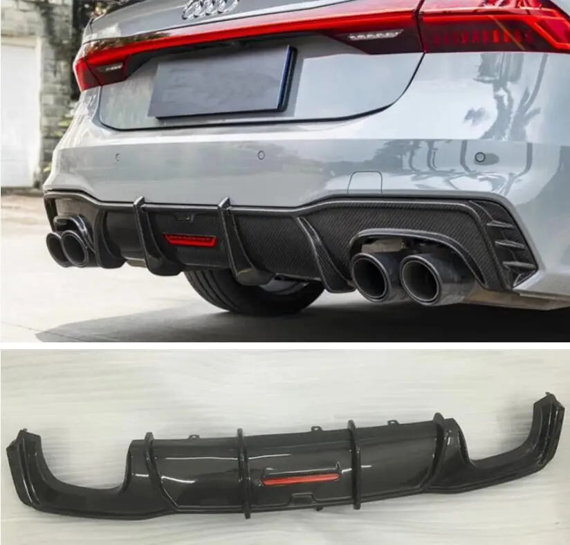 

Высококачественный задний бампер из настоящего углеродного волокна, спойлер, диффузор для Audi A7 S7 SLINE RS7 2019 2020 2021