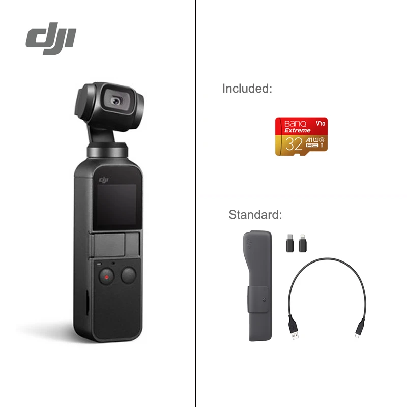 with 32GB DJI Osmo карман самый маленький 3-осевая стабилизированная селфи! Успей купить! бренд Новые DJI osmo на - Цвет: with 32GB