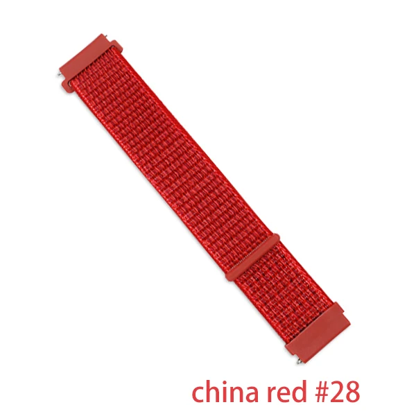 china red 28 Gear s3 Frontier ремешок для samsung galaxy watch 46 мм 42 мм S4 active 2 22 мм ремешок для часов amazfit bip/gtr 47 мм huawei watch gt ремешок - Цвет ремешка: china red 28