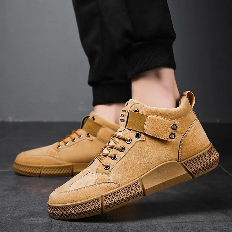 

Men Casual Shoes Mid High Sneaker For Male Comfortable Autumn British style Men Walking Shoes zapatillas hombre