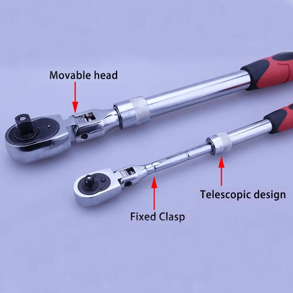 Телескопический гаечный ключ автоматический быстросъемный с храповым