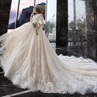 all over appliques lace princess ball gown wedding dress plus size alibaba china v neck half sleeve flowers bridal dresses
