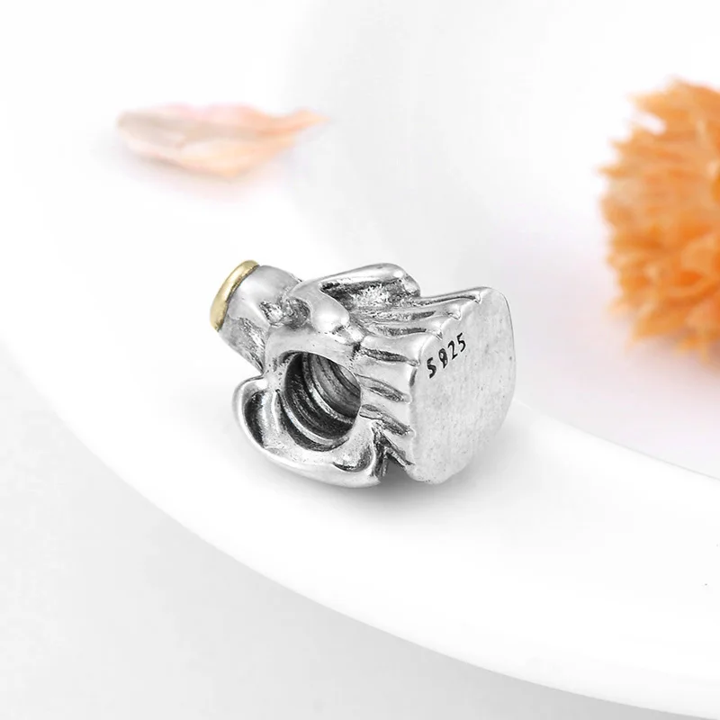 Шарм бусина англо из серебра 100% пробы с крыльями|Ювелирные шармы| |