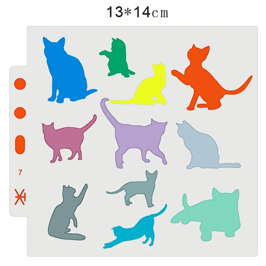 Лидер продаж трафареты для скрапбукинга в форме котенка 13*14 см Пластиковая форма