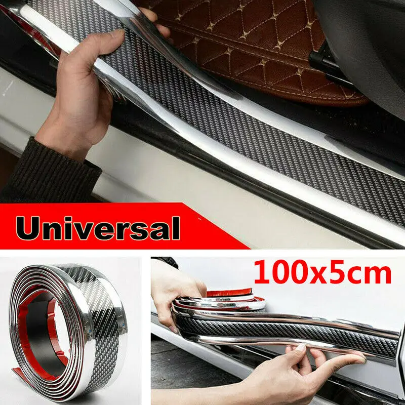 Car Styling Door Sill Protector Carbon Fiber Moulding Strip Trim Front Bumper | Mouldings