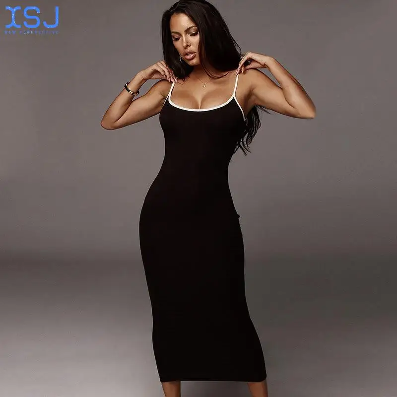 

Новинка, женское привлекательное облегающее платье контрастных цветов на лямках, с завязкой на бедрах