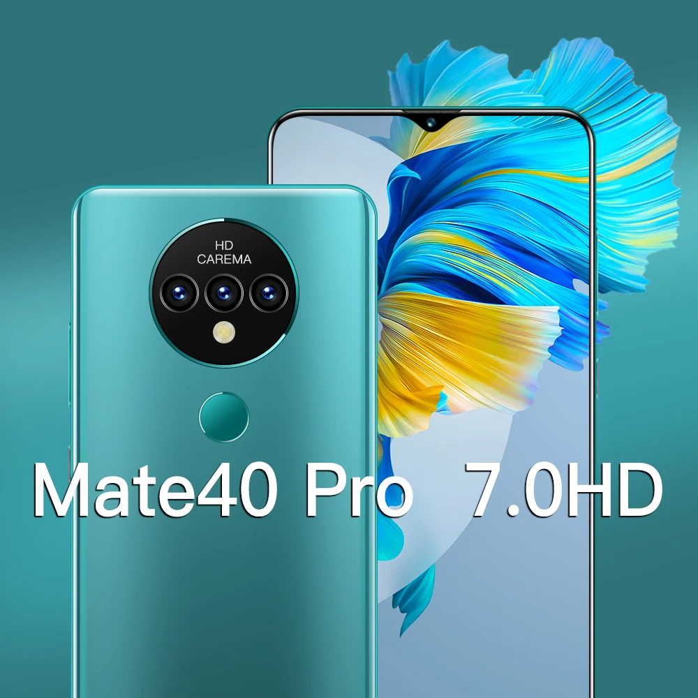

Hauwei Mate40 Pro Smartphone Cell Phone 7.0 Inch MTK6799 12GB+512GB 13MP+24MP 5G Network Mobile Phone Android 10 Global Version