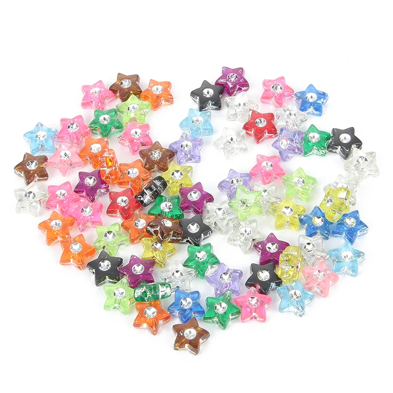 100 шт прозрачные звезды Стразы акриловые бусины для изготовления ювелирных