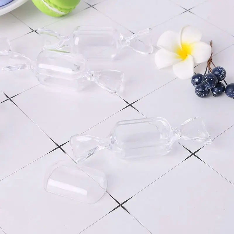10Pcs Transparent Plastic Candy Box Clear Storage Container Wedding Party Favors | Дом и сад