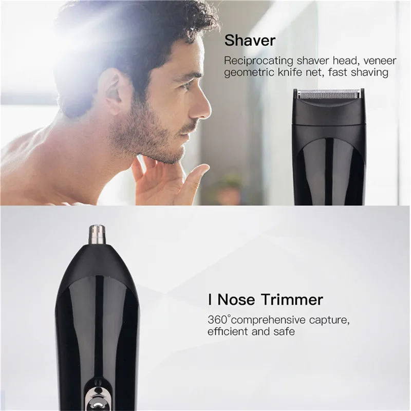 

6 in 1 Professional Hair Trimmer for Men Hair clipper Electric Beard Ear Nose Hair Moustache Hair Cutting Grooming Set