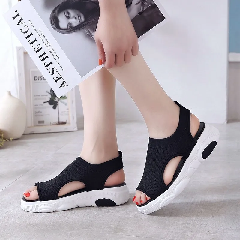 Женская брендовая пляжная обувь Спортивные уличные сандалии Летняя тканая на