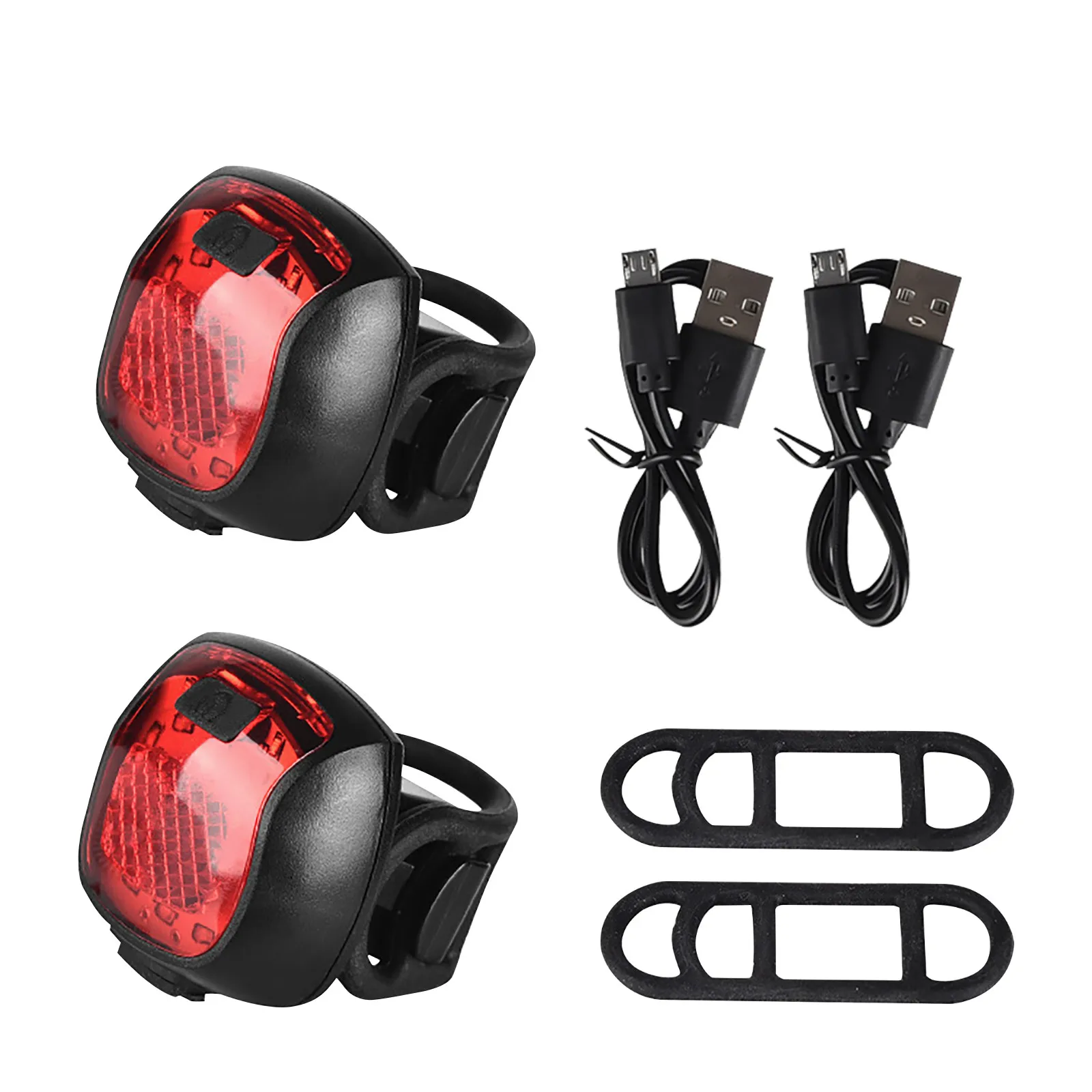 

2pcs Bike Taillight Waterproof Riding Rear light LED USB Rechargeable Road Cycling Back Tail-lamp Bicycle Light Accessories