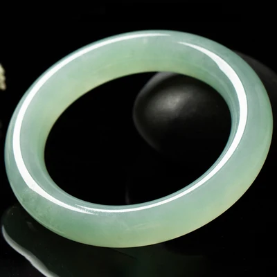 

Natural Burmese light-colored round bar jade 54-64mm bracelet, elegant princess jewelry, best gift for mother and girlfriend