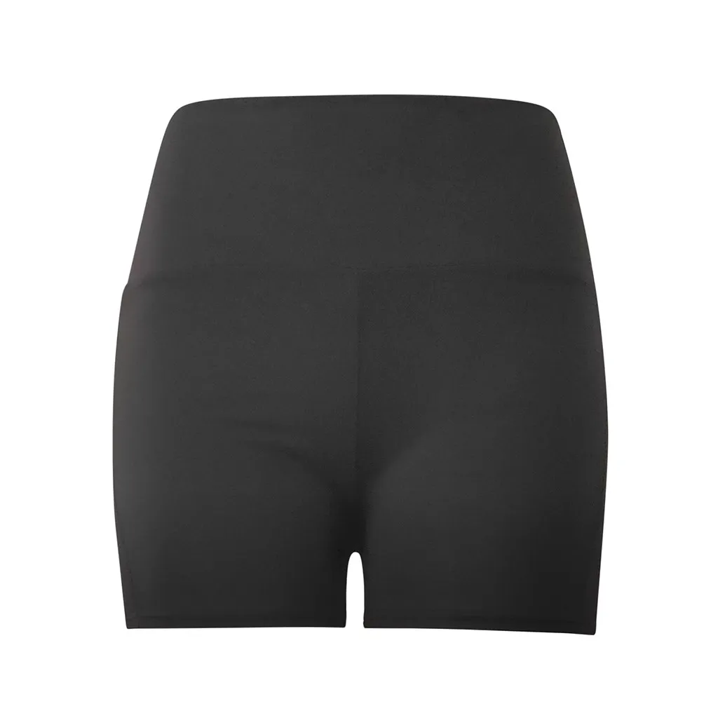 Женские однотонные черные шорты для йоги бесшовные спортзала стрейтси леггинсы