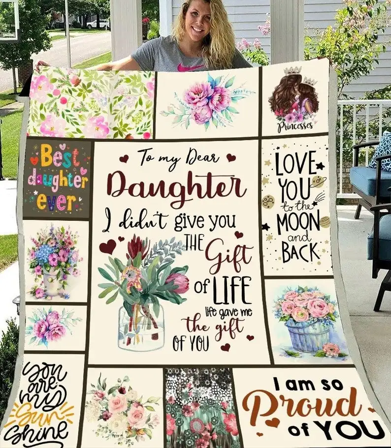 Мягкое одеяло для моей дочери с принтом всесезонное кровати мягкое теплое