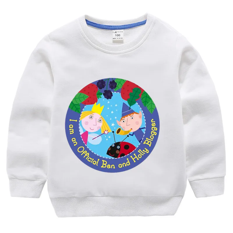 Детские хлопковые толстовки с принтом Бен и Холли свитшоты для девочек детский хлопковый пуловер топы