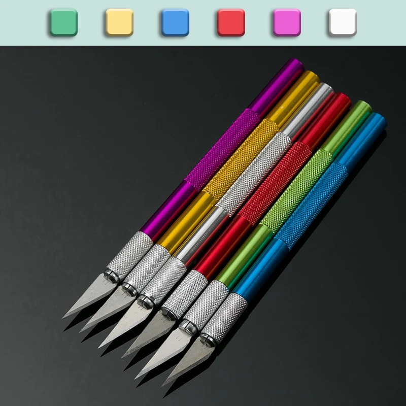 Скальпель из углеродистой стали нескользящая ручка набор Металлических Лезвий