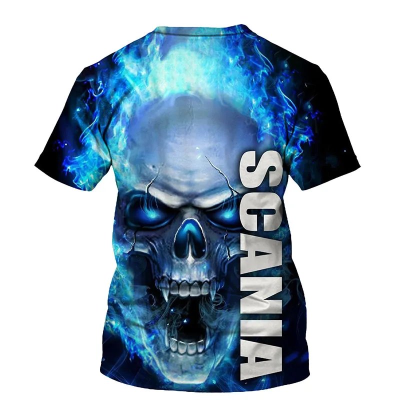 

2021 Summer New Skull 3D Men's Printed Short-Sleeved T-Shirt O-neck Fun Fashion Style T-Shirt Oversized Casual Top XXL-6XL