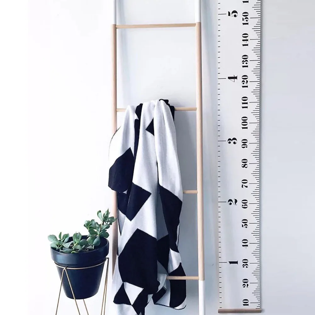 

Home Decoration Rollable Wooden Height Measure Hanging Kids Growth Chart Simple Ruler Photography Prop