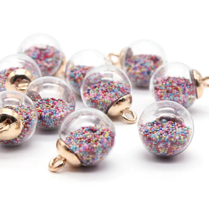 

5Pcs/Pack Christmas Ornaments Pendants DIY Transparent Colored Small Round Rice Grains Beautiful Pendants Earrings Accessories