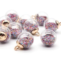 8pcs christmas ornaments pendants diy transparent colored small round rice grains beautiful pendants earrings accessories