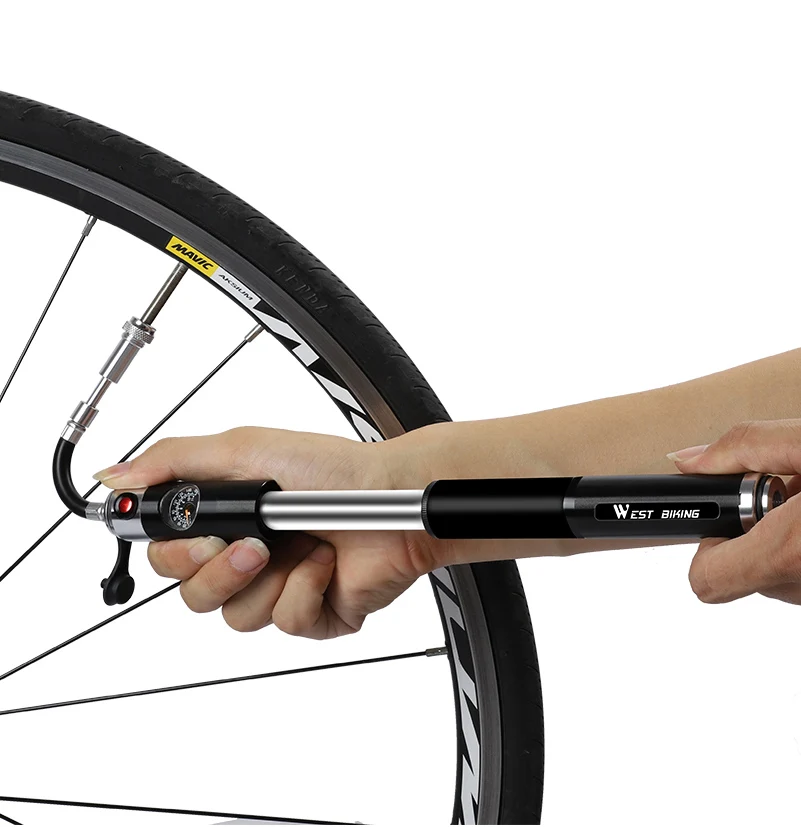 WEST BIKING 160Psi ручной велосипедный насос алюминиевый сплав велосипедный манометр шланг шин насос MTB дорожный велосипед аксессуары мяч велосипедный насос