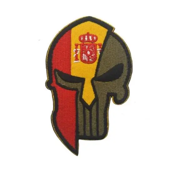 ПВХ патч Испанский флаг Espana Военная нашивка испанский Каратель Череп ПВХ тактические бейджи резиновая нашивка - Цвет: embroidered