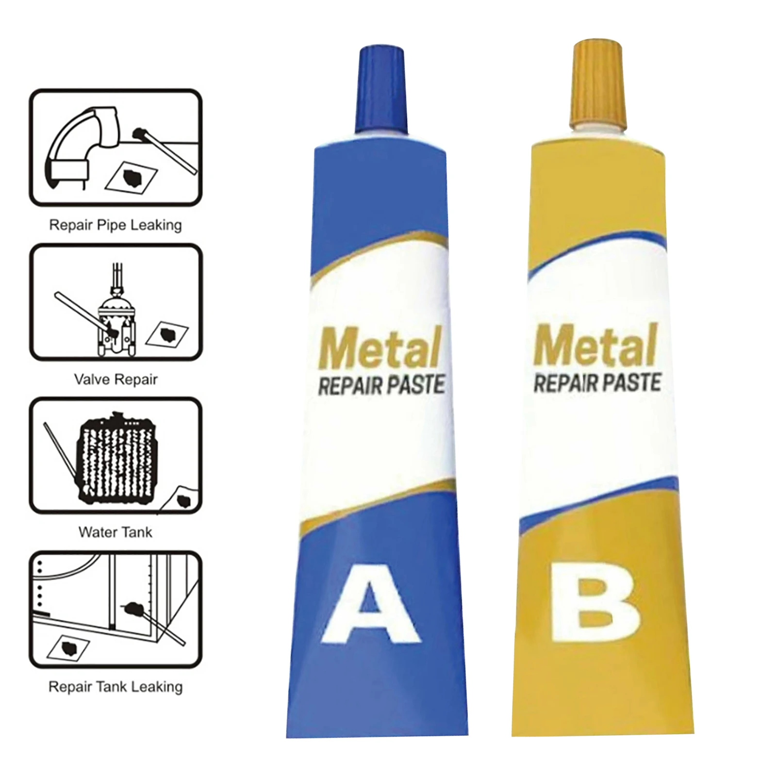 

20/50/80/100g Metal Repair Paste Heat Resistant Cold Weld Glue Repairing Agent Metal Repair AB Glue Cast Iron Sealant