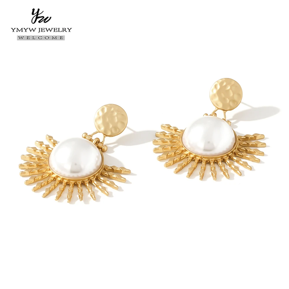 YMYW большие висячие серьги с искусственным жемчугом металлическое ювелирное