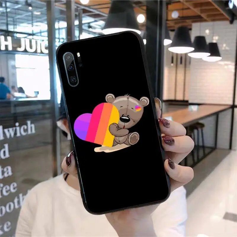 

Likee Funny cat bear love heart Phone Case For Huawei P20 P30 P40 lite Pro P Smart 2019