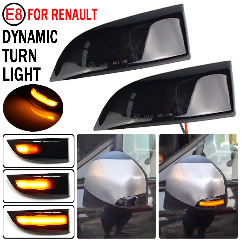 

2pcs Dynamic Bright LED Turn Signal Mirror Light For Renault Megane MK3 Laguna III X91 Scenic Fluence Latitude Safrane
