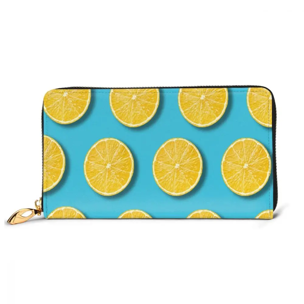 Длинный кошелек с ломтиками лимона и отделениями для кредитных карт держатель