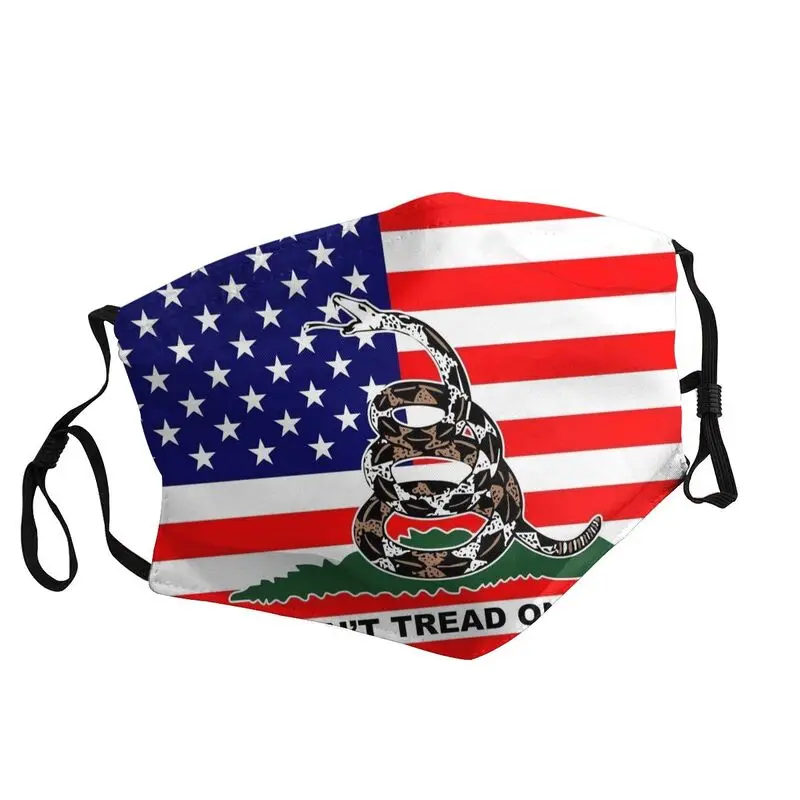 

American Flags USA Flag Gadsden Flag Dont Tread On Face Mask Anti Haze Dust Protection Cover Washable Respirator Mouth Muffle