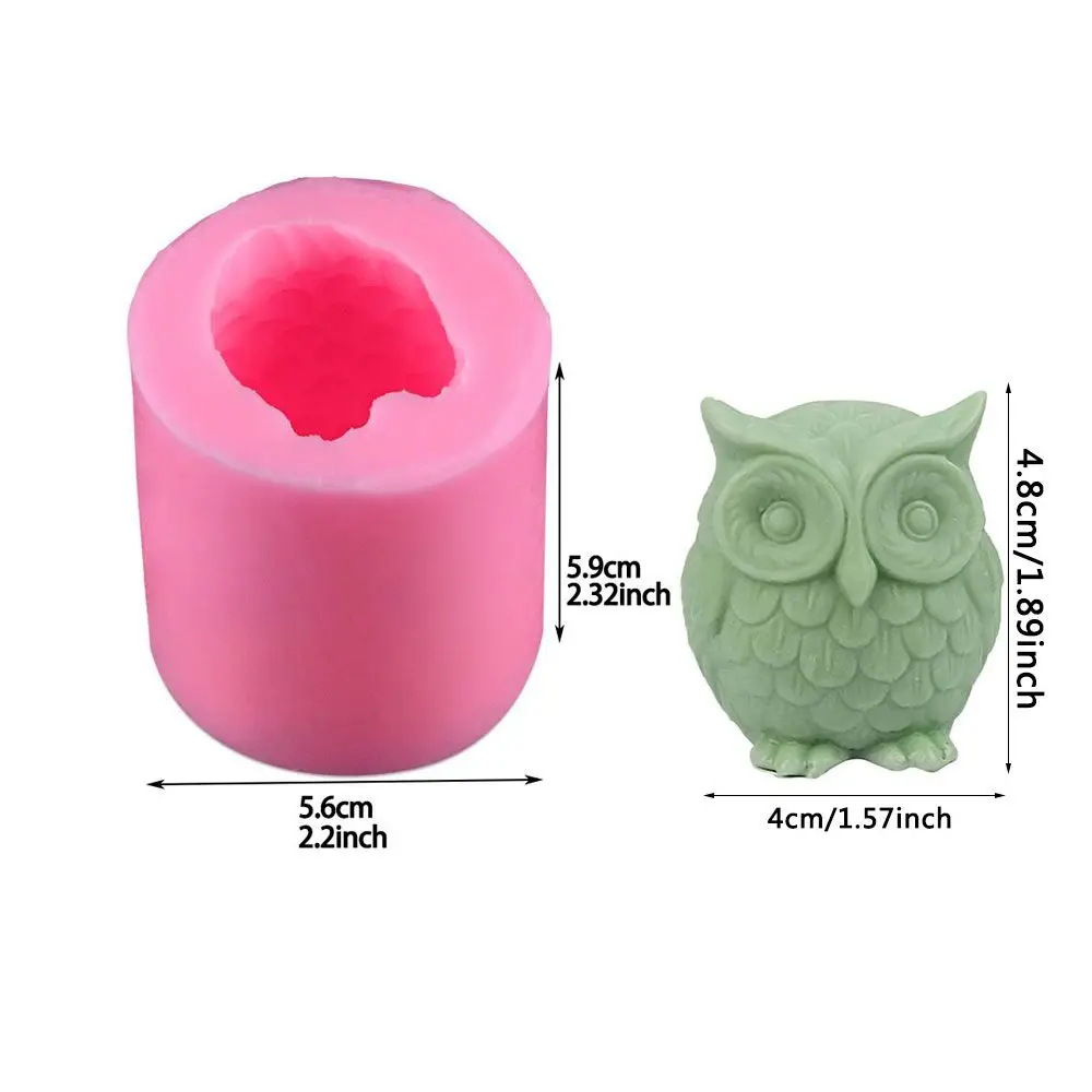 

3D Owl Candle Mold Silicone Mold for Candle Making DIY Handmade Resin Molds for Plaster Wax Mould