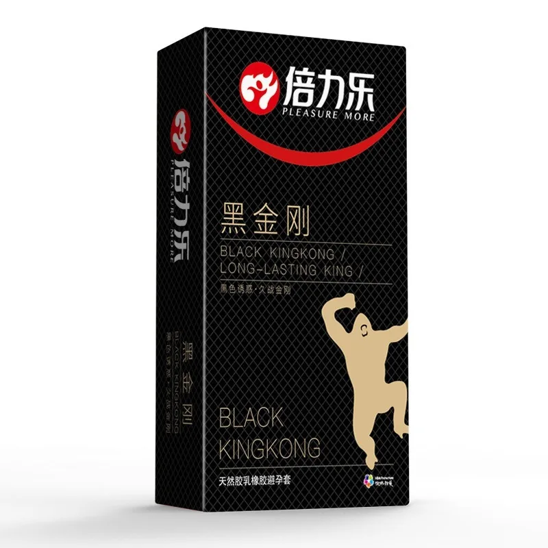 Удовольствие больше 52 мм 10 шт черный король конг гладкие презервативы со смазкой