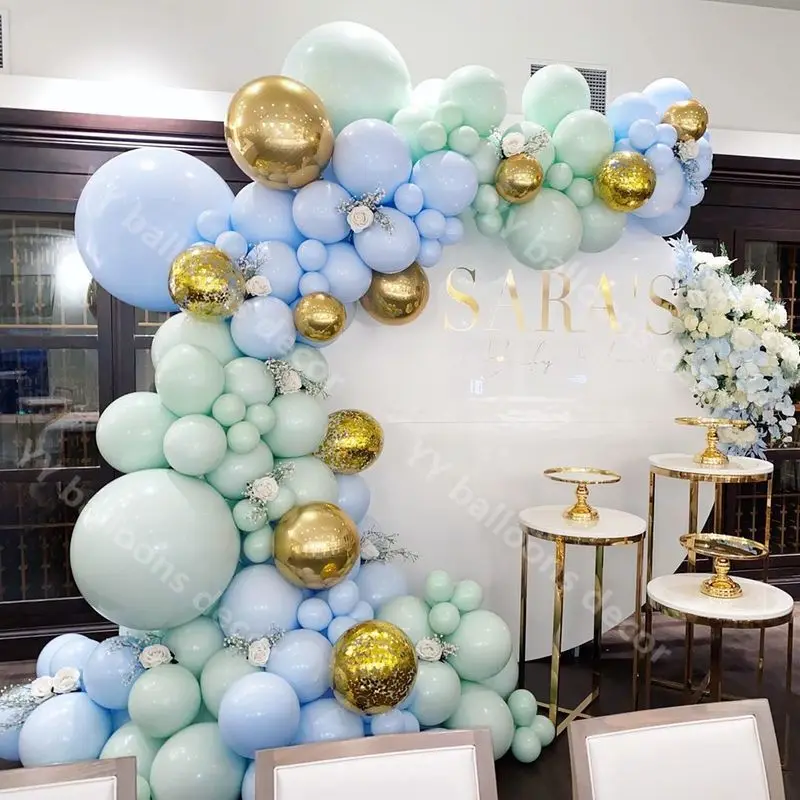 DIY Baby Shower 4D гирлянда из золотой фольги 1 синий зеленый латекс s 1-й День рождения