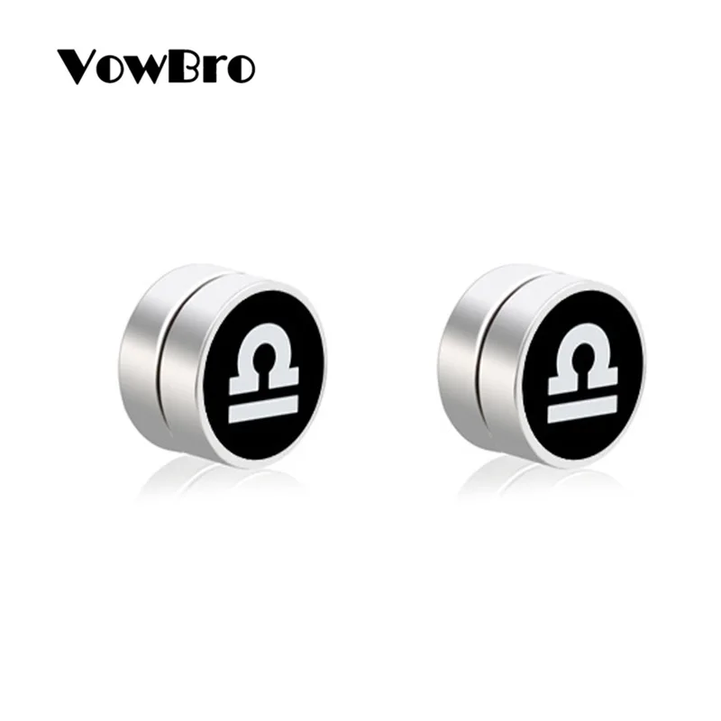Мужские магнитные серьги гвоздики VowBro в стиле панк не пирсинг|Серьги-гвоздики| |