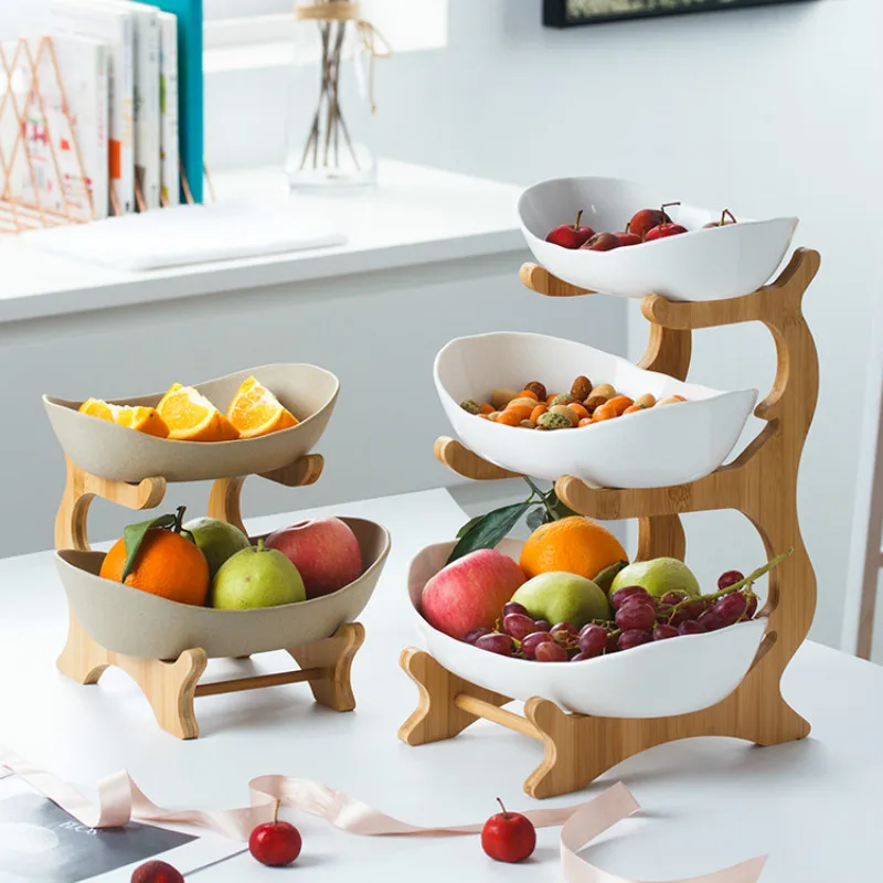 

Nordic ceramic candy plate living room home multi-layer fruit dish creative modern dessert tray YHJ121207