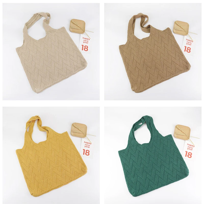 Осенние шерстяные вязанные Сумочки Повседневная хлопчатобумажная тканая