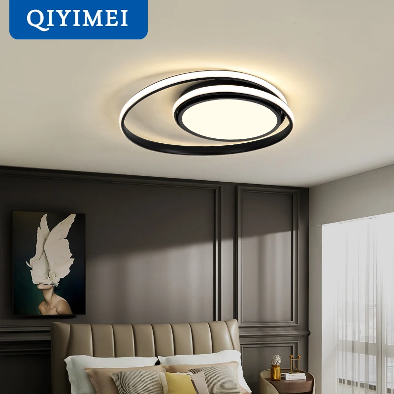 Modern Ceiling Lights LED Lamp For Living Room Bedroom Study Room White black color surface mounted Ceiling Lamp Deco AC85-265V