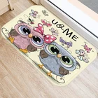 Коврик с рисунком совы для кухни, ванной, входной двери, коралловый бархатный коврик, цветные комнатные коврики, Противоскользящий коврик, домашний декор 48052