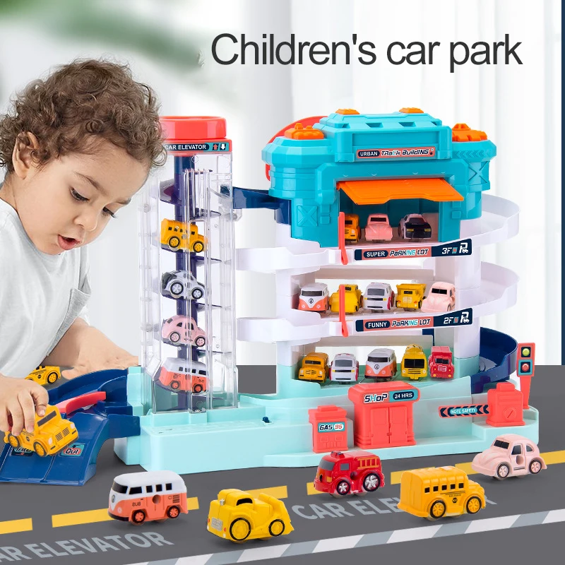 

Автомобильная парковочная площадка светильник, звук, Электрический Многоэтажный подъемный трек игрушки для мальчиков праздничные подарки