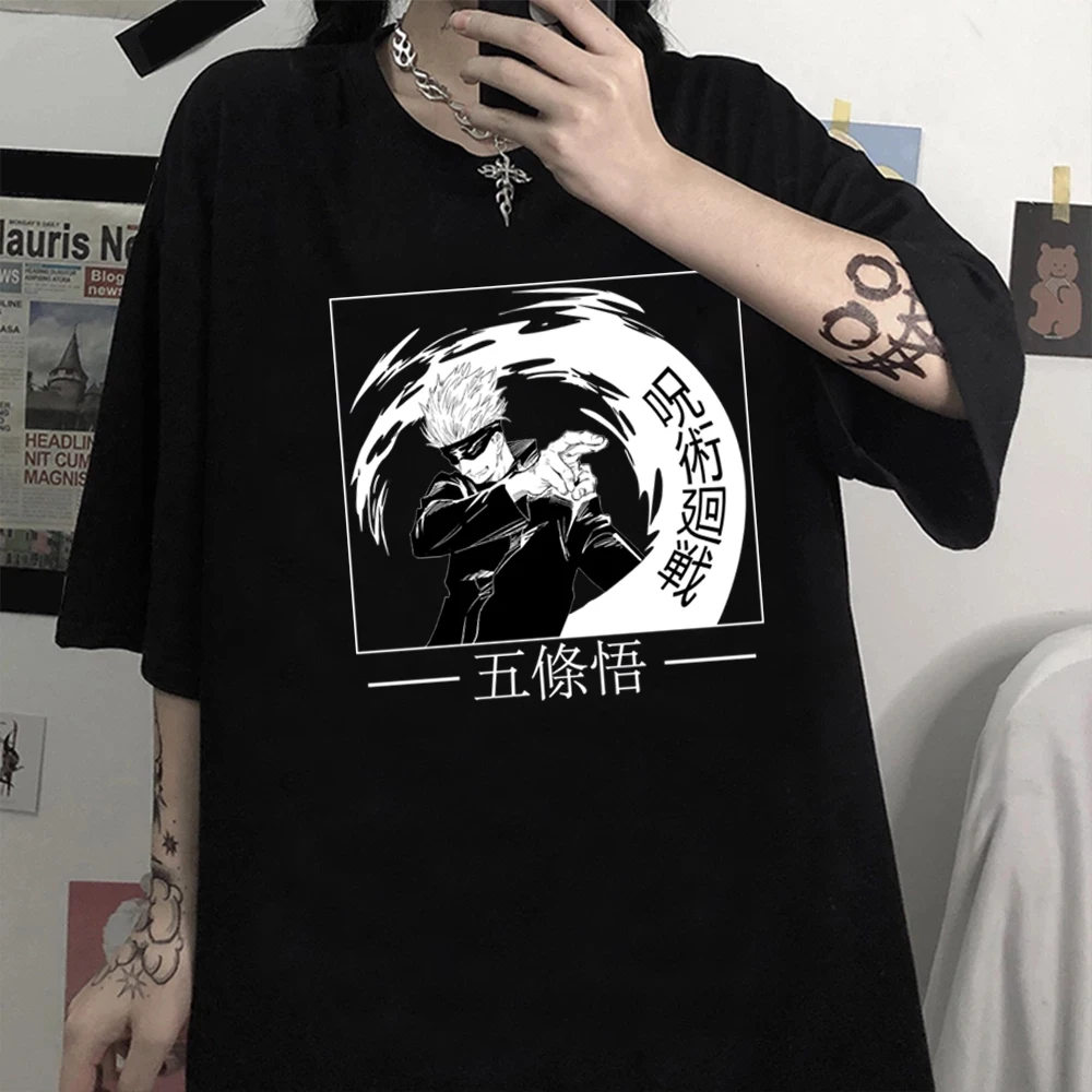 

Summer Unisex Loose T-shirt Harajuku Anime Cartoon Print T-shirt Japanese Anime Jujutsu Kaisen T-shirt