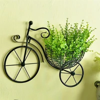 metal planter wrought iron bicycle wall hanging flower basket suspension flower arrangement container home decor art decoration