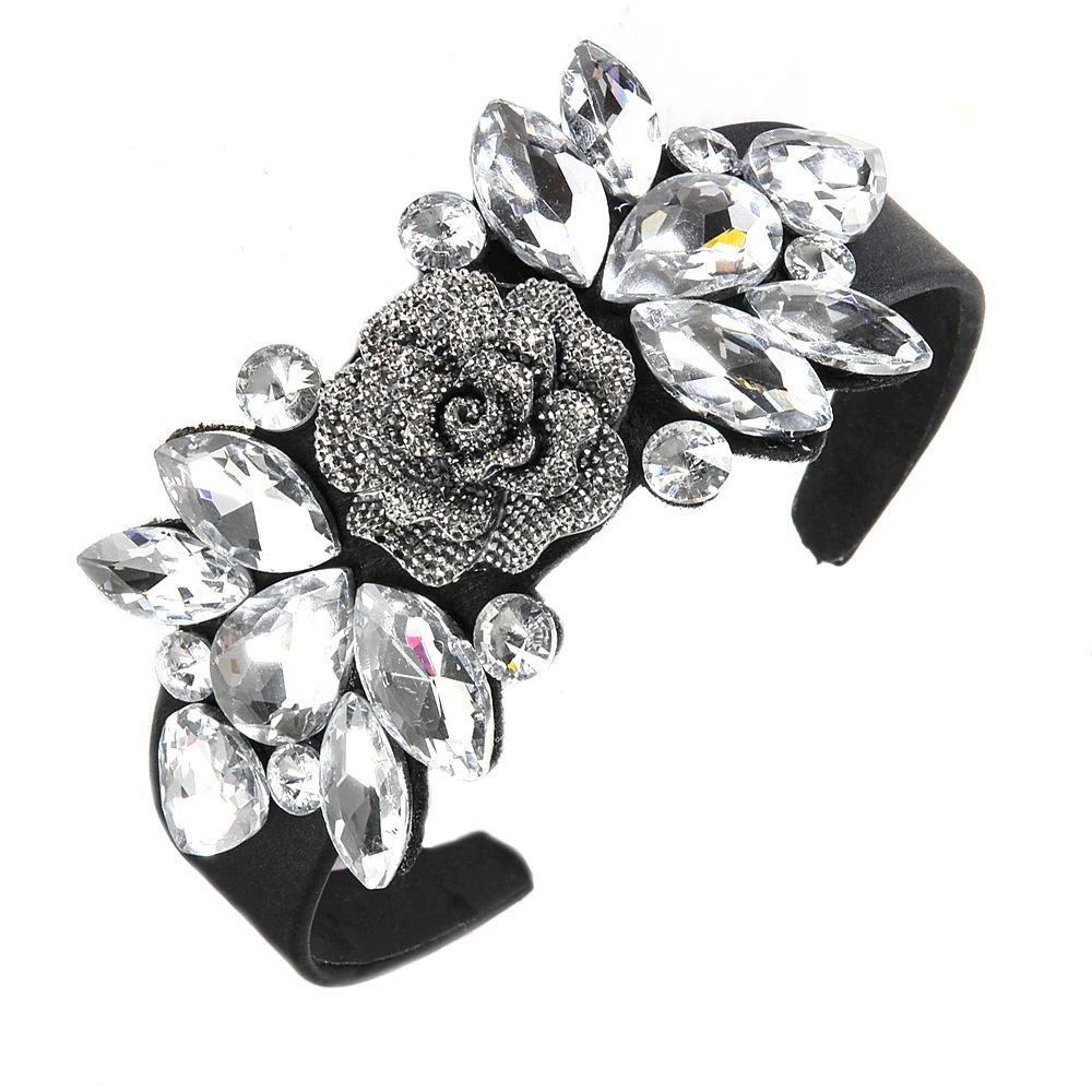 Барокко Стразы с украшением в виде кристаллов и повязка на голову для женщин