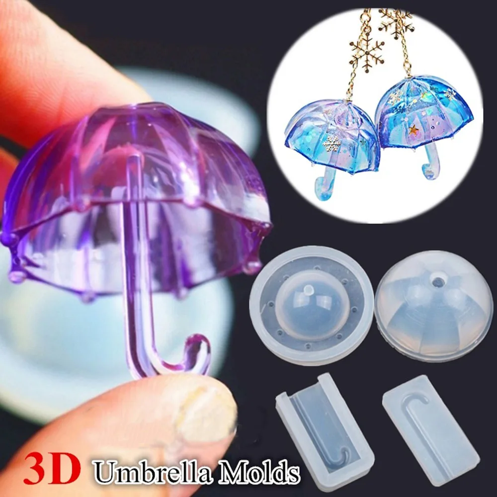 

Multifunction Silicone Mold 3D Umbrella Epoxy Mold Handmade DIY Jewelry Making Fondant Cake Decoration Jewelry Resin Molds