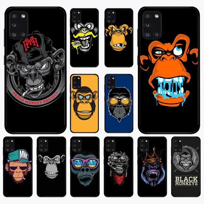 

Art Animal gorilla monkey Phone Case for Samsung A 51 30s 71 21s 10 70 31 52 12 30 40 32 11 20e 20s 01 02s 72 cover