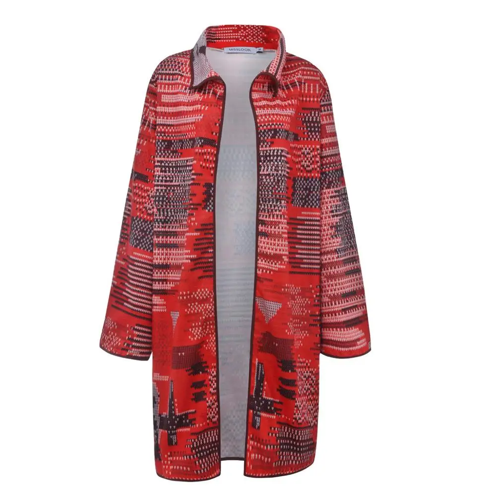 Женское шерстяное пальто кардиган с отложным воротником и длинными рукавами