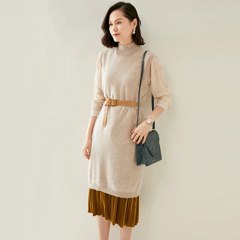 adishree woman winter 100% Cashmere sweaters autumn knitted Pullovers dresses High Quality Warm Female thickening Turtleneck