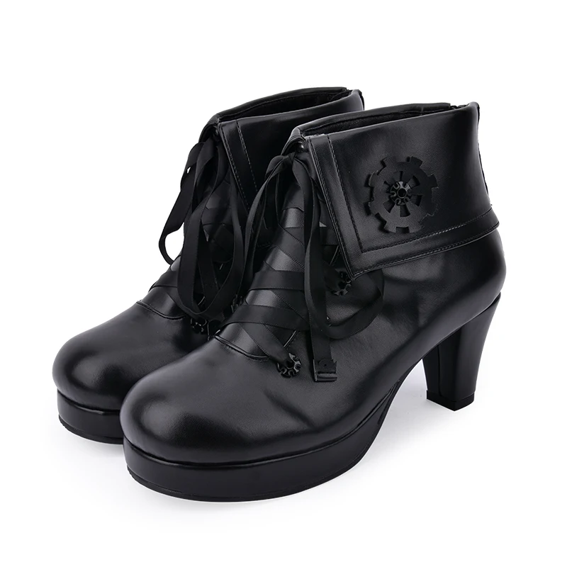Модные весенние женские рабочие ботинки на высоком каблуке в винтажном стиле